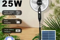 Solar Powered Floor Fan10 - 12H Runtime3 Speed Adjustable Portable Floor Fan for Home Blackout Emergency USB Port & Night Light