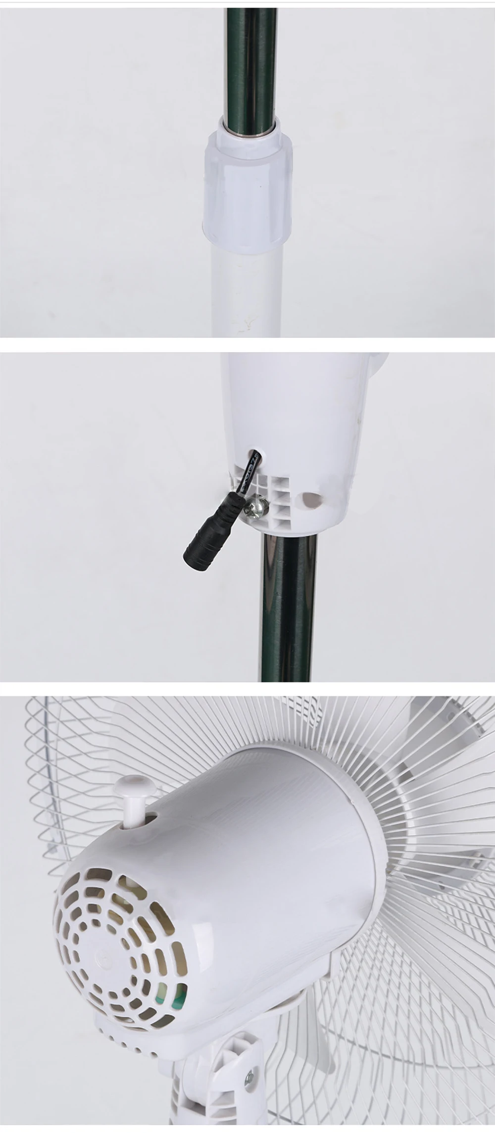 Solar Powered Floor Fan10 - 12H Runtime3 Speed Adjustable Portable Floor Fan for Home Blackout Emergency USB Port & Night Light