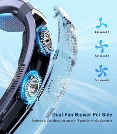 2025 New Upgraded Neck Air Conditioner Portable Fan Cool in 3s Rechargeable Personal Cooling Device Neck Fans that blow cold air - Image 3