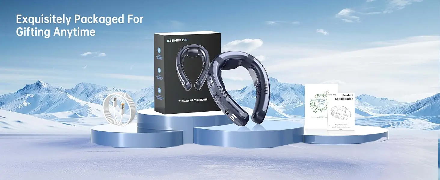 2025 New Upgraded Neck Air Conditioner Portable Fan Cool in 3s Rechargeable Personal Cooling Device Neck Fans that blow cold air 2025 New Upgraded Neck Air Conditioner Portable Fan Cool in 3s Rechargeable Personal Cooling Device Neck Fans that blow cold air