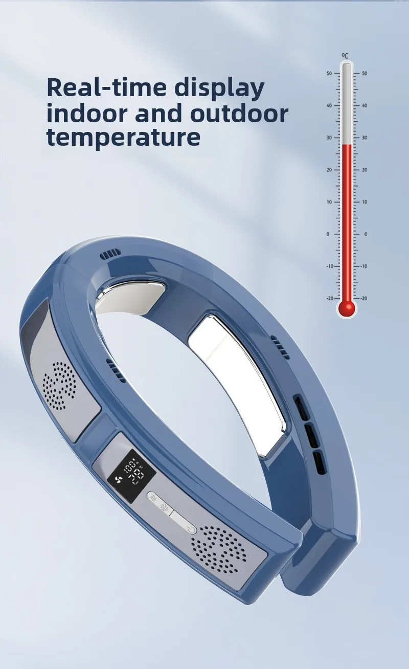 2025 New lazy person's neck-hanging fan cooling semiconductor upper and lower fan USB charging, strong wind power silent
