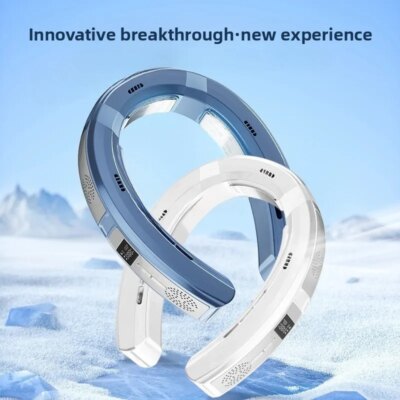 2025 New lazy person's neck-hanging fan cooling semiconductor upper and lower fan USB charging, strong wind power silent