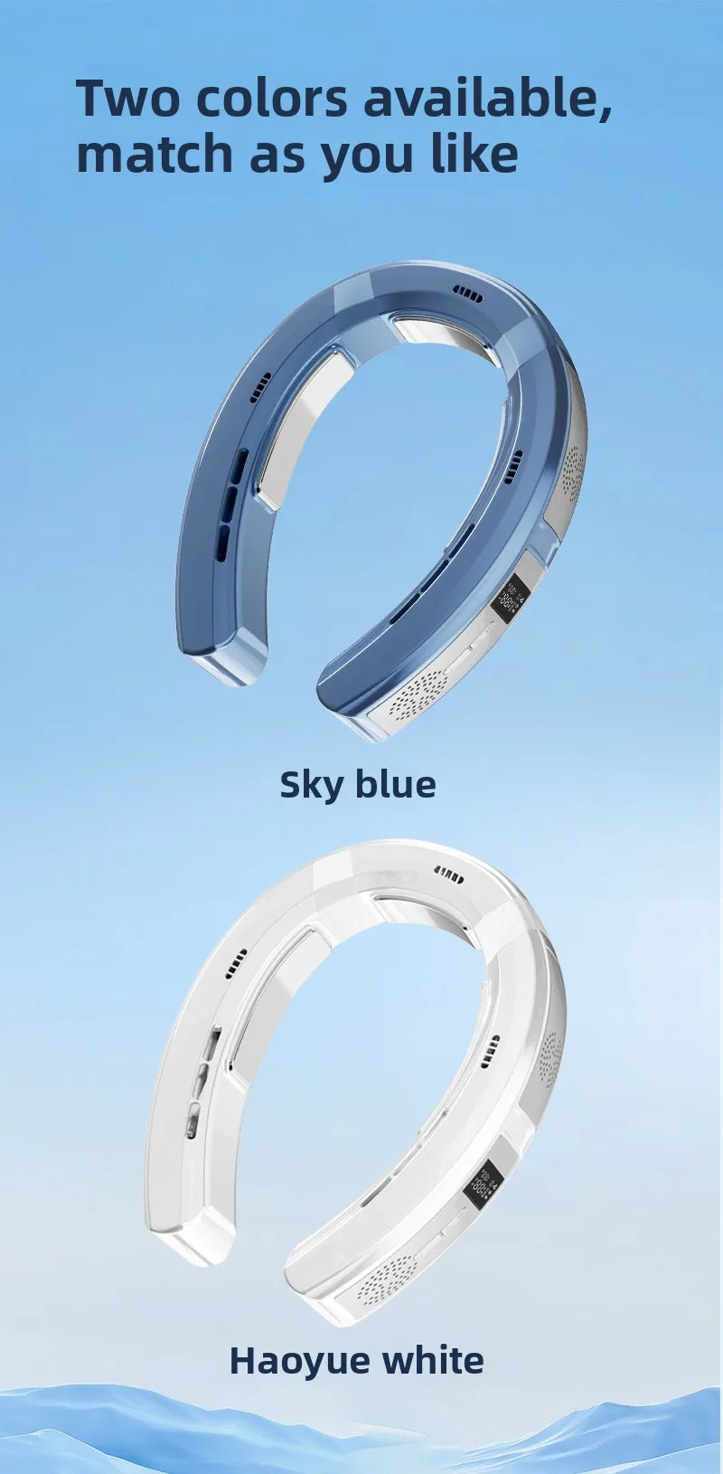 2025 New lazy person's neck-hanging fan cooling semiconductor upper and lower fan USB charging, strong wind power silent
