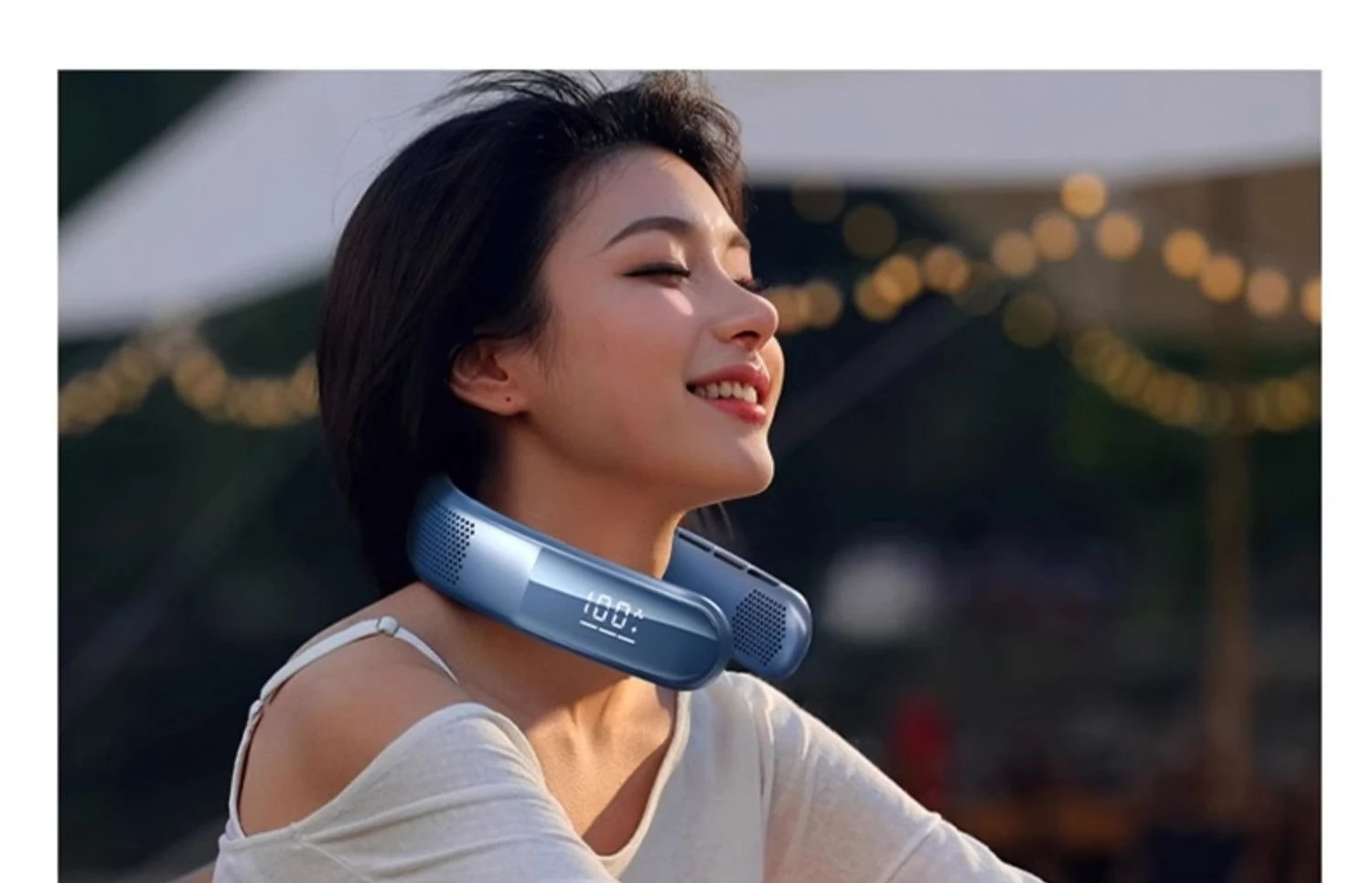 2025 new model of the neck fan with semiconductor cooling long battery life portable usb air conditioner summer outdoor cooling