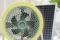 Rechargeable Solar Powered Camping Fan with LED Light Portable Battery Operated Tent Fan Outdoor Cooling Fan with Solar Panel