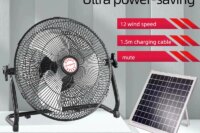 Battery Operated Solar Fan, Home or Outdoor Dual-use Portable Fan, Battery Can Running 6-12 Hours, with USB Output For Phone