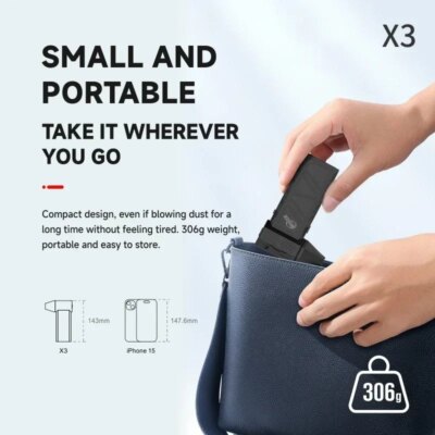 X3 Violent Blower Fan 3nd Turbo Blower Fan Jetfan Strong Fans Handheld 130000 RPM Wind Speed 52m/s With LED Lighting - Image 5