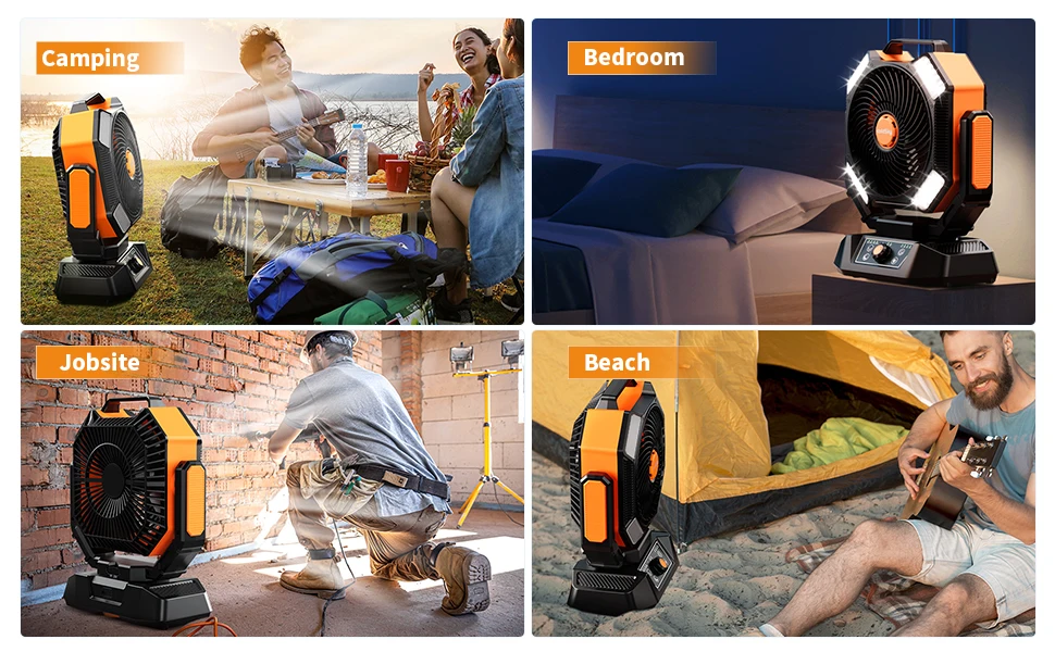 coldSky 40000mAh Camping Fan Battery Operated Fan with 4 LED Light 8 Speeds Desk Fan Remote Portable Rechargeable Outdoor Fan coldSky 40000mAh Camping Fan Battery Operated Fan with 4 LED Light 8 Speeds Desk Fan Remote Portable Rechargeable Outdoor Fan