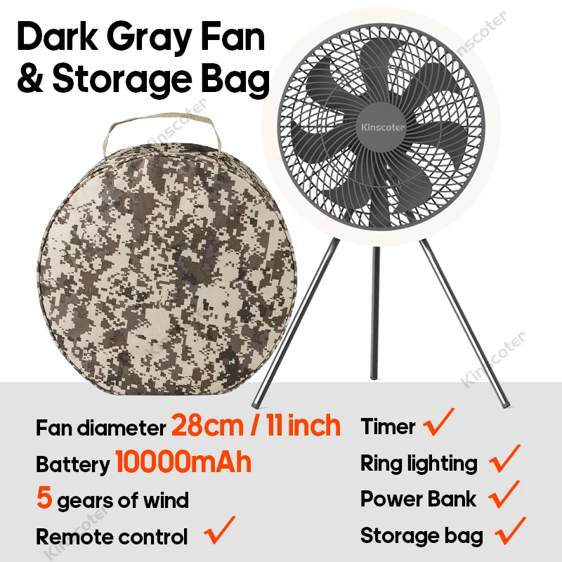 B Grey Fan with Bag