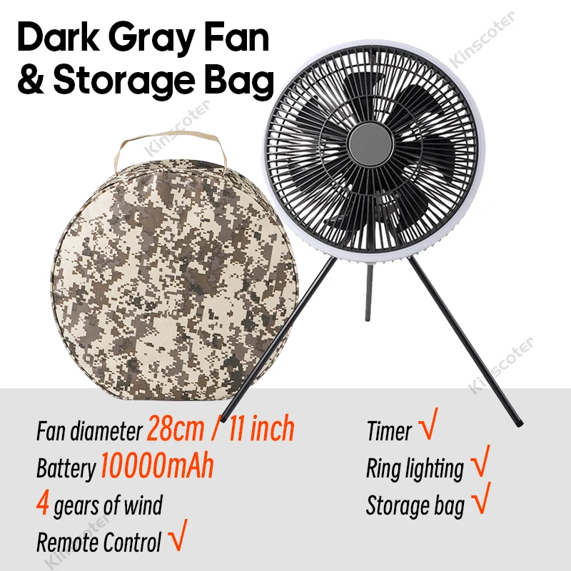 A Grey Fan with Bag