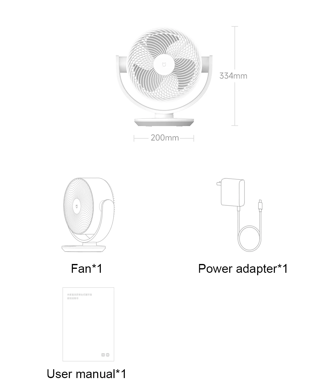 Xiaomi Mijia DC Inverter Desktop Circulation Fan Portable Desktop Electric Fan Mihome App  Smart Three-Dimensional Lightweight