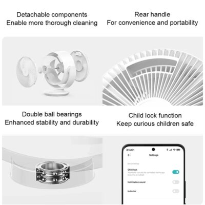 Xiaomi Mijia DC Inverter Desktop Circulation Fan Portable Desktop Electric Fan Mihome App  Smart Three-Dimensional Lightweight - Image 6