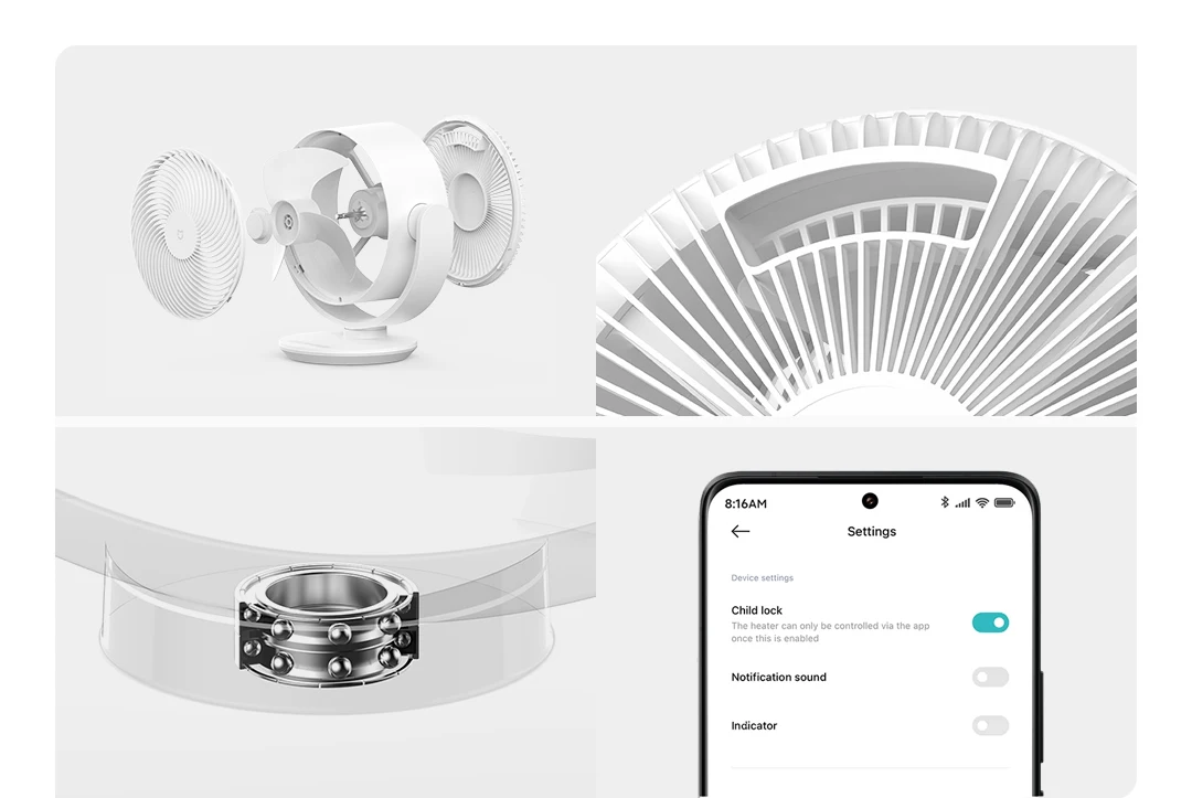 Xiaomi Mijia DC Inverter Desktop Circulation Fan Portable Desktop Electric Fan Mihome App  Smart Three-Dimensional Lightweight