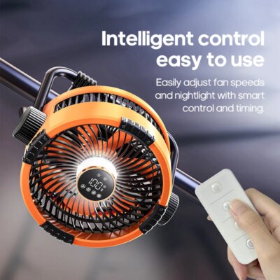 Portable 6 in 1 Outdoor Camping Fan 20000mAh Rechargeable Wireless Tent Ceiling Fan 4 Speed Adjustment LED Lighting Power Bank - Image 4