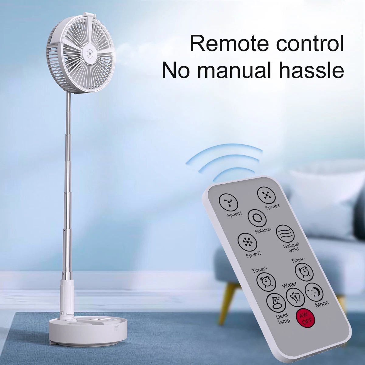 Portable Atomizing fan Personal Battery Powered Folding Water Mist Fan Stand Fan with for Desktop Home Travel Outdoor
