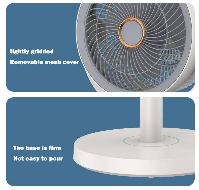 USB Charge-in Use Air Circulation Fan Household Electric Fan Turbine Silent Convection Floor Fan Timing, Operated Mini Fan
