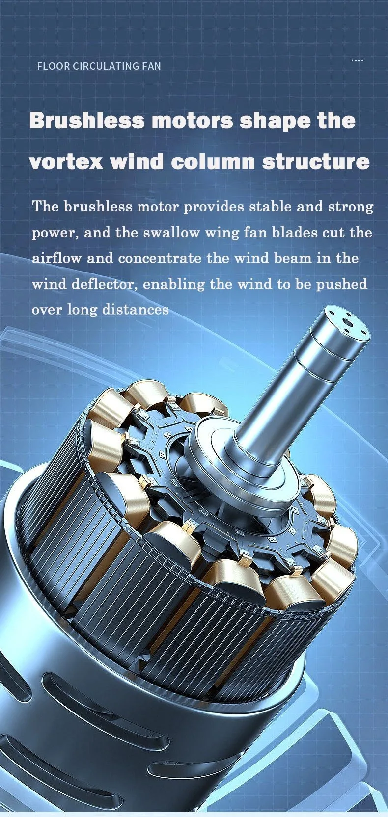 USB Charge-in Use Air Circulation Fan Household Electric Fan Turbine Silent Convection Floor Fan Timing, Operated Mini Fan