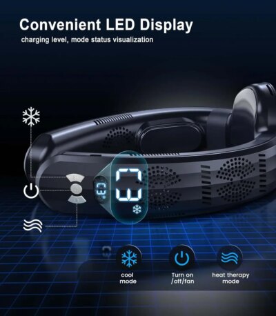 2025 Upgraded Neck Air Conditioner Portable Fan Cool in 3s Rechargeable Personal Cooling Device Neck Fans that blow cold air - Image 6