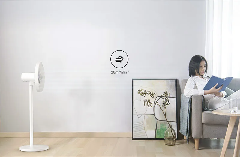 XIAOMI MIJIA Wired Floor Fan With 7-Blade Large Airflow,Convertible Desk & Floor Use,90° Ultra-Wide Range,Electric Fan For Home