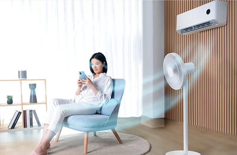 XIAOMI MIJIA Wired Floor Fan With 7-Blade Large Airflow,Convertible Desk & Floor Use,90° Ultra-Wide Range,Electric Fan For Home