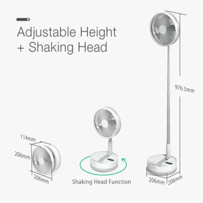 P10 Folding Fan Air Cooler Silent 10800mAh USB Rechargeable Wireless Floor Standing Portable Fan with Remote Control for Camping - Image 6