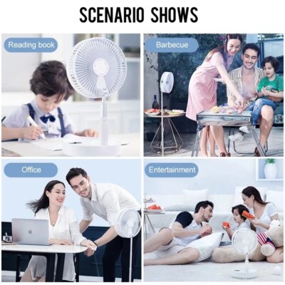 P10 Folding Fan Air Cooler Silent 10800mAh USB Rechargeable Wireless Floor Standing Portable Fan with Remote Control for Camping - Image 3