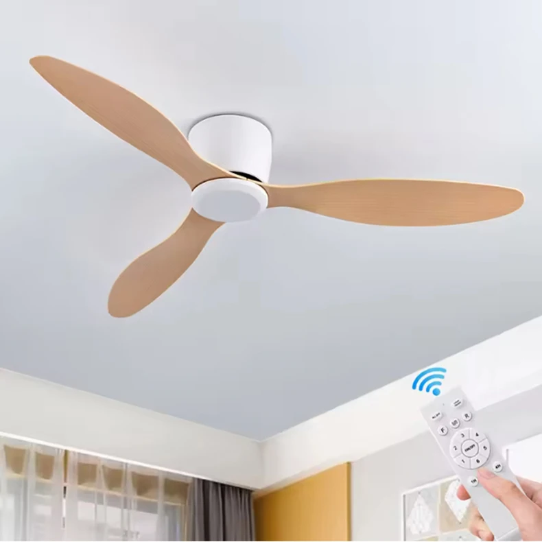 Modern Ceiling Fan with Remote Control Low Down Living Room Office DC Motor Fan 30W Simple Ceiling Fan Lightless Electric Fan