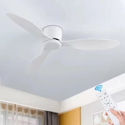 Modern Ceiling Fan with Remote Control Low Down Living Room Office DC Motor Fan 30W Simple Ceiling Fan Lightless Electric Fan - Image 2