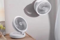 Portable Rechargeable Pedestal Cooling Light Folding Stand Desk Fan High Speed Electric Fan With Remote Control