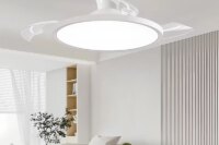Smart Invisible LED Ceiling Fan Lights DC motor Large Air Volume folding blades fan lamp chandelier kitchen Bedroom Dining room