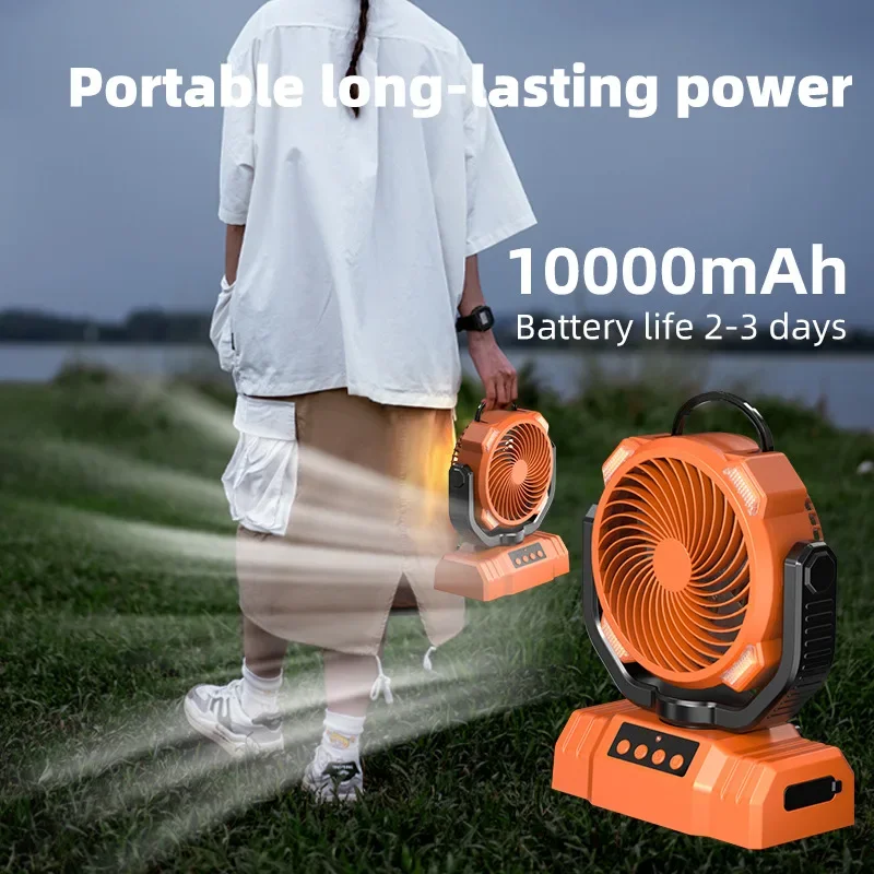 10000mAh Portable Rechargeable Fan Camping Fan for Tent,Battery Operated Fan for Camping,Auto Oscillation,Tent Fan with Light