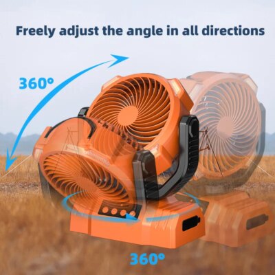 10000mAh Portable Rechargeable Fan Camping Fan for Tent,Battery Operated Fan for Camping,Auto Oscillation,Tent Fan with Light - Image 2