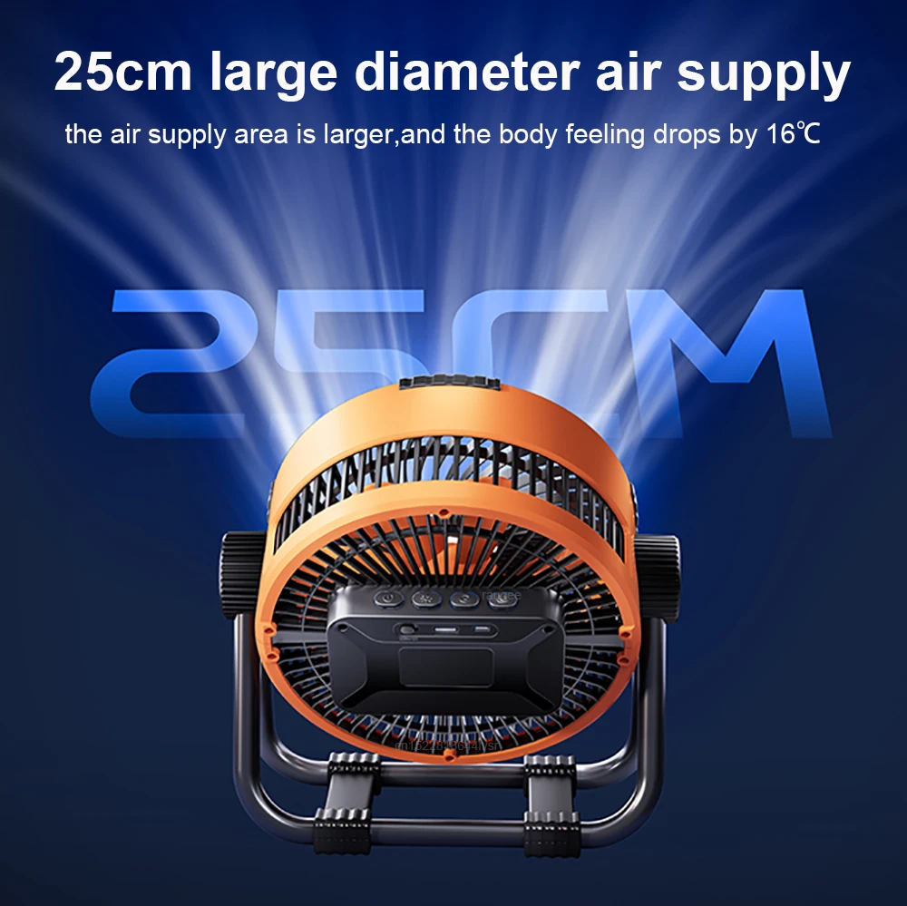 Camping Fan 20000mAh Outdoor Camping Tent Ceiling Fan Air Circulator Fans Rechargeable Portable Wireless Camping Fan with Light