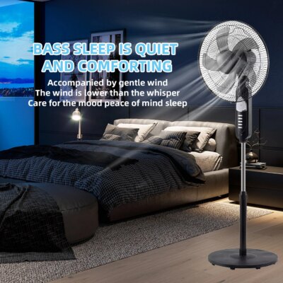 Solar Powered Floor Fan 6 - 12H Runtime3 Speed Adjustable Portable Floor Fan for Home Blackout Emergency USB Port & Night Light - Image 3