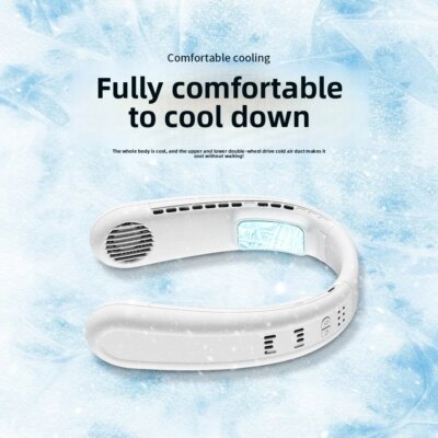 2025 New Upgrade Semiconductor Dual-cooling Neck-hanging Fan Mini Lazy Person's Small Fan USB Charging Outdoor Electric Fan - Image 4
