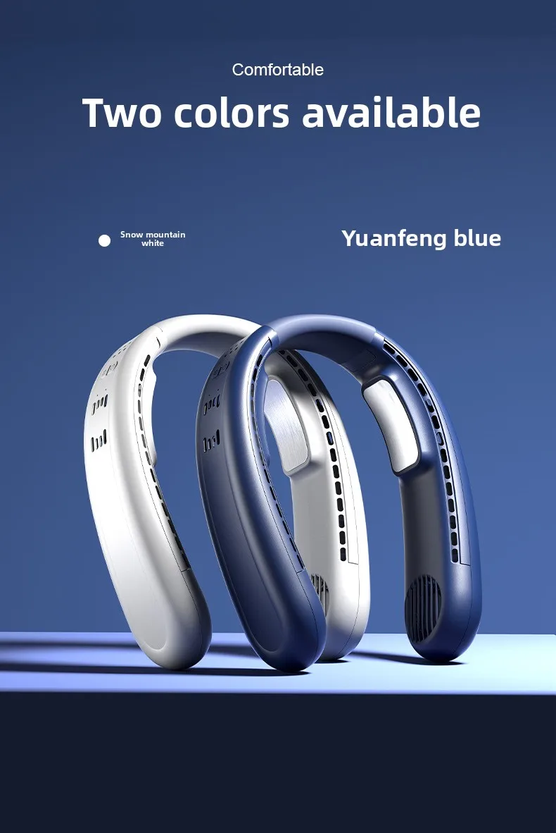 2025 New Upgrade Semiconductor Dual-cooling Neck-hanging Fan Mini Lazy Person's Small Fan USB Charging Outdoor Electric Fan