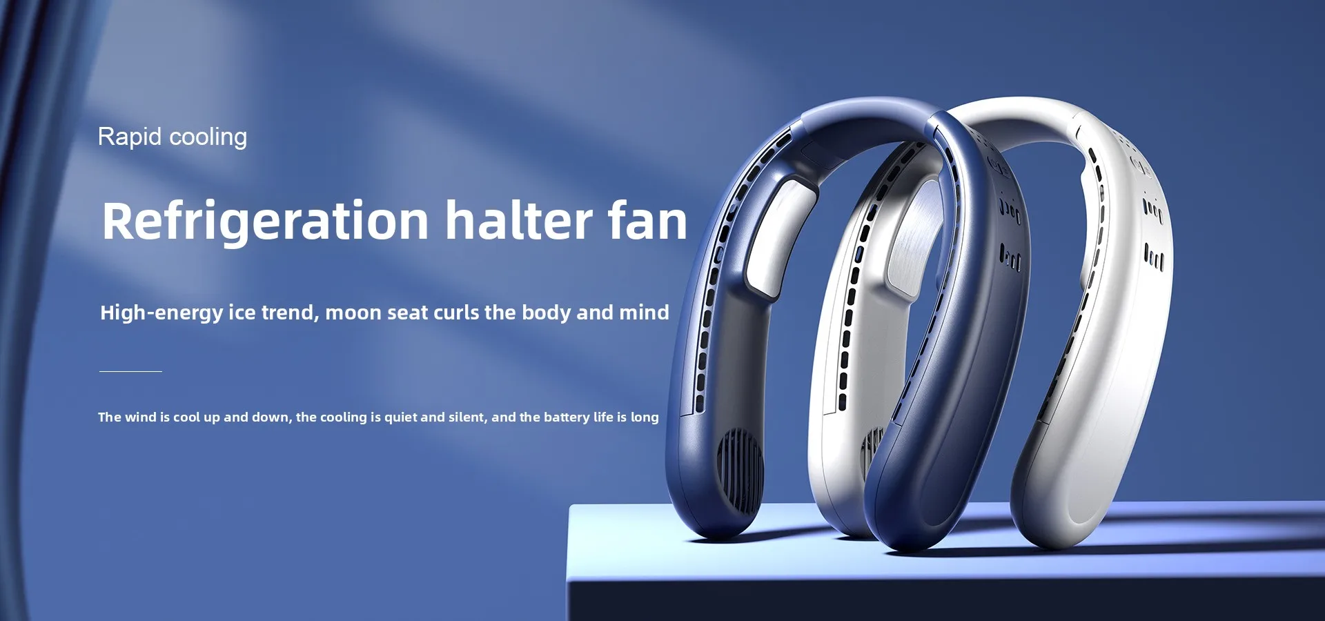 2025 New Upgrade Semiconductor Dual-cooling Neck-hanging Fan Mini Lazy Person's Small Fan USB Charging Outdoor Electric Fan