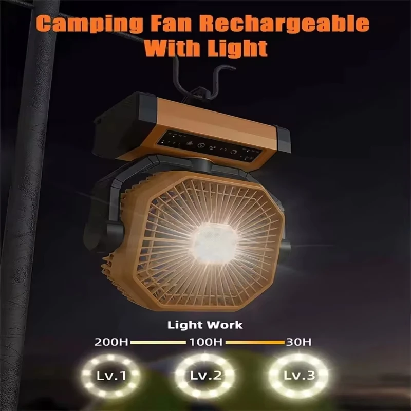 20000mAh Portable Power Station with Fan - 3-in-1 Emergency Hurricane Backup Battery,Outdoor Camping Tent Fan & Phone Charger