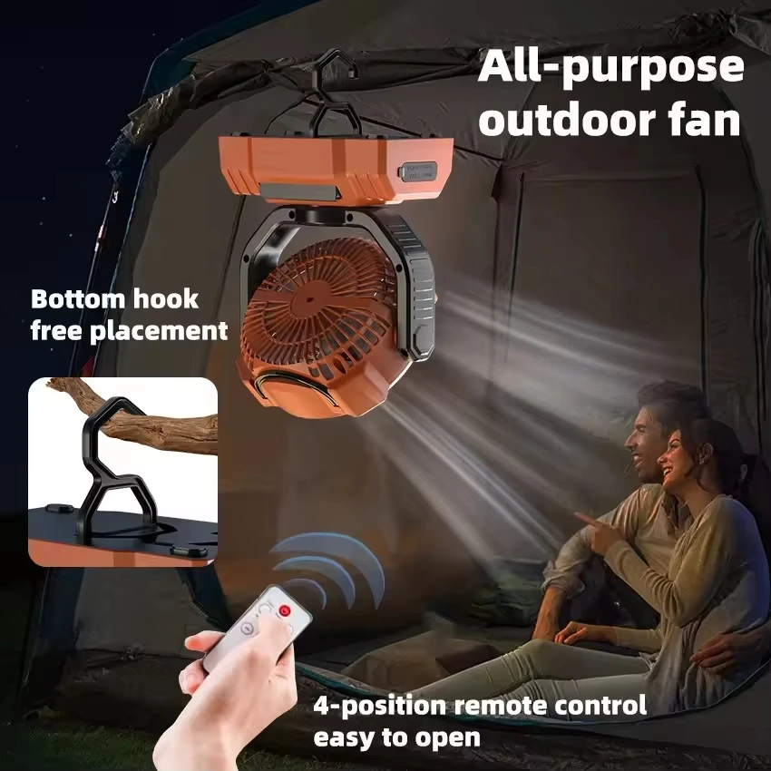 20000mAh Portable Power Station with Fan - 3-in-1 Emergency Hurricane Backup Battery,Outdoor Camping Tent Fan & Phone Charger