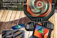 20000mAh Portable Power Station with Fan - 3-in-1 Emergency Hurricane Backup Battery,Outdoor Camping Tent Fan & Phone Charger