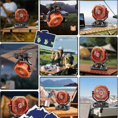 20000mAh Portable Power Station with Fan - 3-in-1 Emergency Hurricane Backup Battery,Outdoor Camping Tent Fan & Phone Charger - Image 4