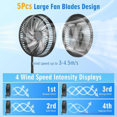 Portable Silent Charging Long-life Mini USB Desktop Fan With Telescopic And Folding Floor-standing Household Electric Fan - Image 5