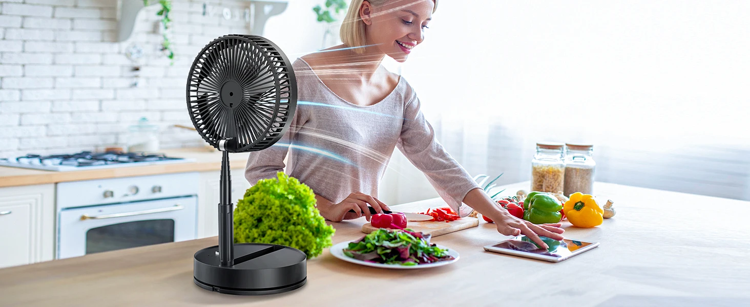 Portable Silent Charging Long-life Mini USB Desktop Fan With Telescopic And Folding Floor-standing Household Electric Fan