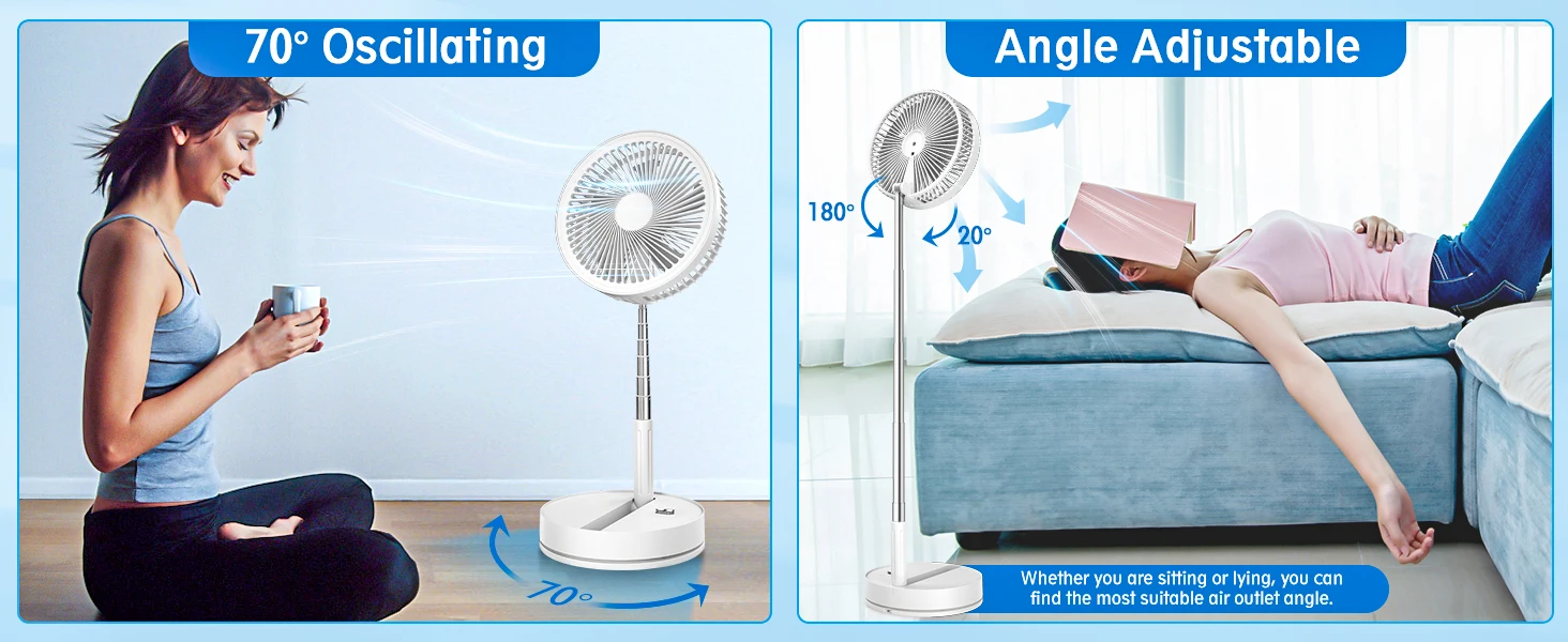 Portable Silent Charging Long-life Mini USB Desktop Fan With Telescopic And Folding Floor-standing Household Electric Fan