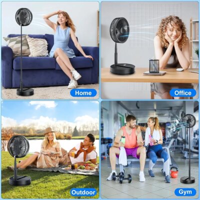 Portable Silent Charging Long-life Mini USB Desktop Fan With Telescopic And Folding Floor-standing Household Electric Fan - Image 6