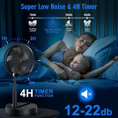 Portable Silent Charging Long-life Mini USB Desktop Fan With Telescopic And Folding Floor-standing Household Electric Fan - Image 3