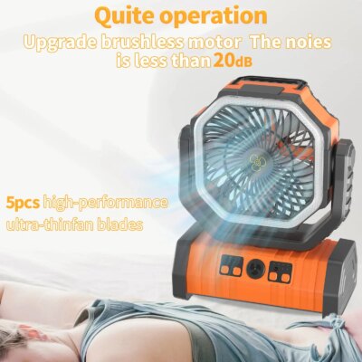 20000mAh High-Capacity Battery LED Light Camping Fan Movable Wireless Air Circulators Outdoor Ventilador with Hook - Image 3