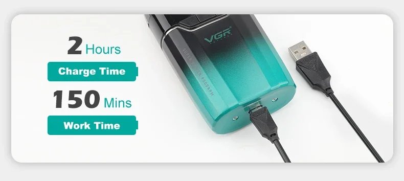 VGR Shaver Electric Beard Trimmer 9000 RPM Razor Professional Shaving Machine LED Reciprocating Razor Portable Shaver Man V-308 VGR Shaver Electric Beard Trimmer 9000 RPM Razor Professional Shaving Machine LED Reciprocating Razor Portable Shaver Man V-308