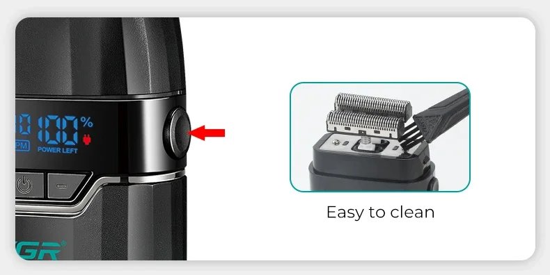 VGR Shaver Electric Beard Trimmer 9000 RPM Razor Professional Shaving Machine LED Reciprocating Razor Portable Shaver Man V-308 VGR Shaver Electric Beard Trimmer 9000 RPM Razor Professional Shaving Machine LED Reciprocating Razor Portable Shaver Man V-308