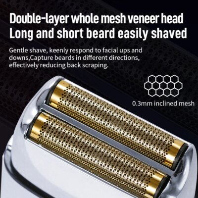 Kemei Tx1 Rechargeable Metal Housing Pro Electric Shaver For Men Hair Beard Electric Razor Bald Shaving Machine Finishing Fade - Image 5